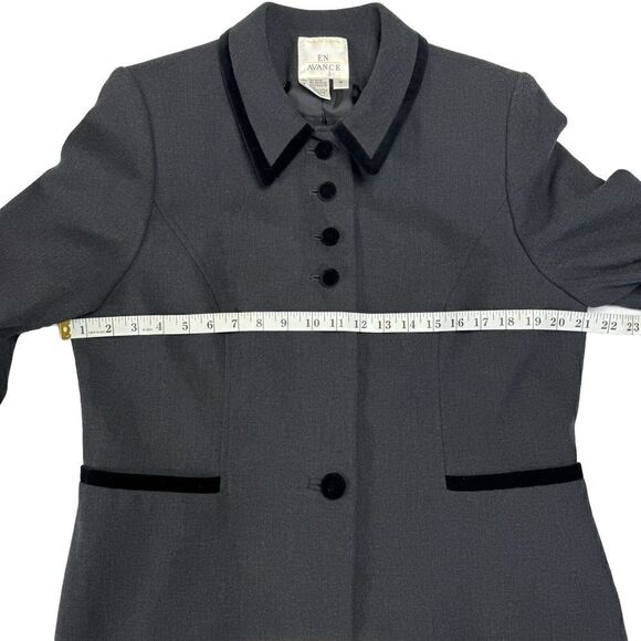 NEW En Advance Grey Black Lined 2 Pocket Blazer Jacket Women's 16 Haut de Gamme - Picture 6 of 10